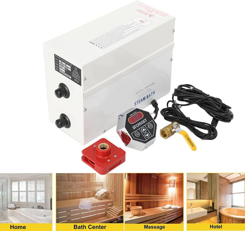 Dampfgenerator für Sauna und Dampfbad mit LED-Anzeige, 3KW