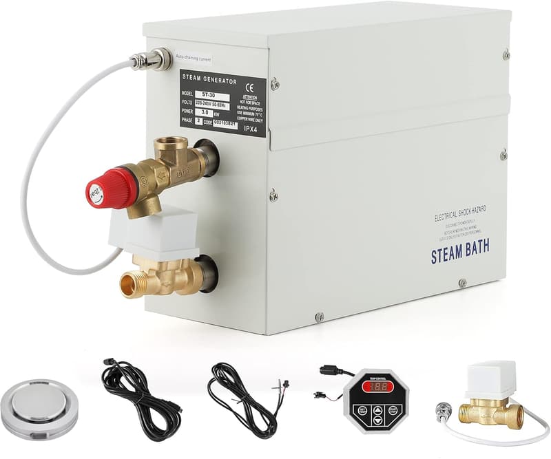 Sauna Dampfgenerator 3 KW mit LED-Regler für 1,5-3 m³ Räume
