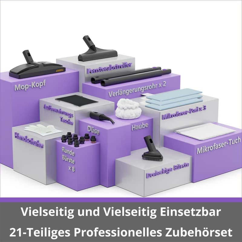 GROBELL Dampfreiniger 1.650 W, 2,2 l, jederzeit nachfüllbar