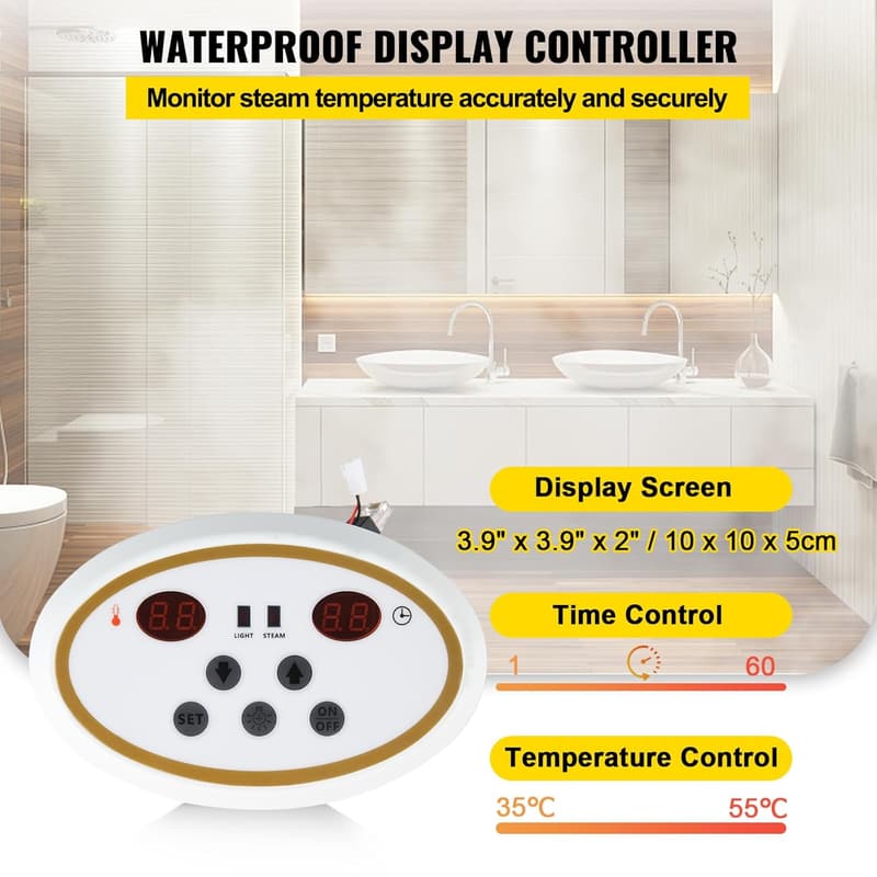 BuoQua 9KW Dampfgenerator für Dampfbad und Sauna, schwarz