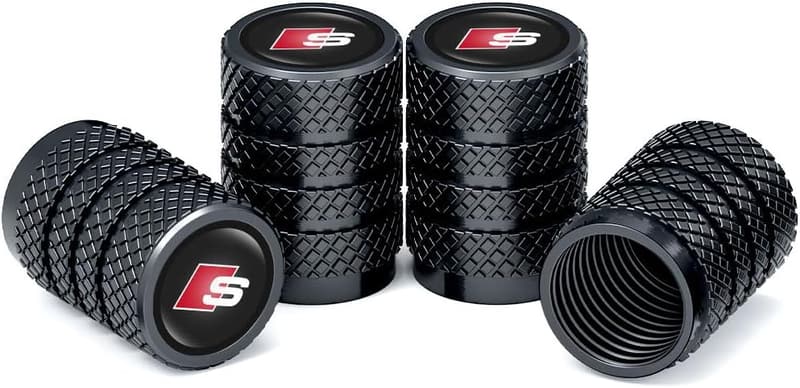 Reifenventilkappen für Audi S Line - 4 Stück mit Dichtung