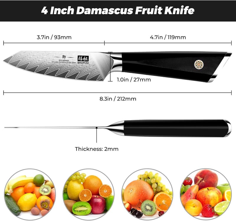 Damaststahl Küchenmesser 9,3 cm – G10 Griff, 67-Schichten, GYO Series