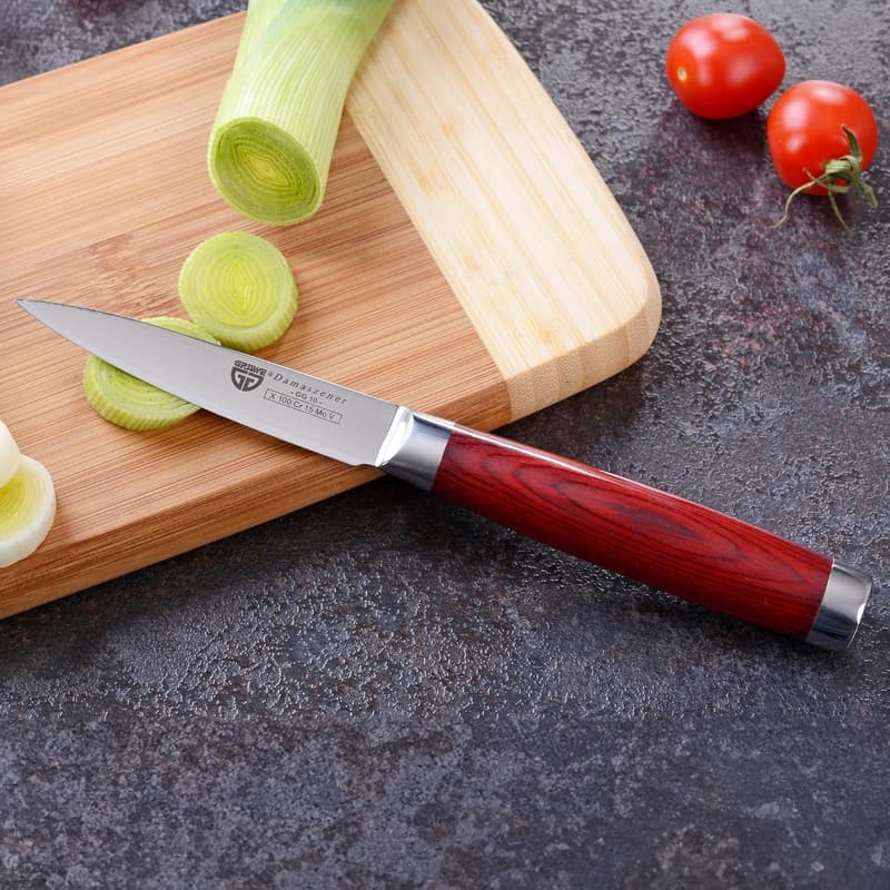 Damast Santokumesser 10 cm mit Geschenkbox – scharf und hochwertig