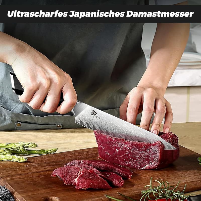 Damast Küchenmesser 15 cm, 67 Schichten, G10 Griff, Profi Allzweckmesser