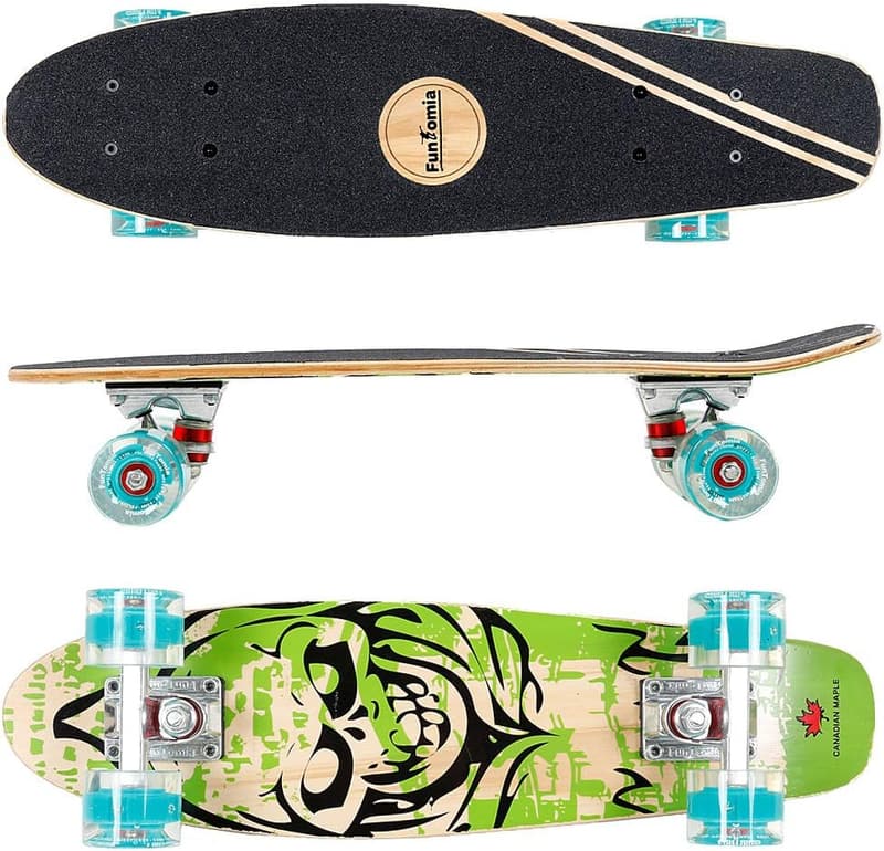 FunTomia Mini Skateboard 57cm aus 7-lagigem Ahornholz mit ABEC-9 Kugellager