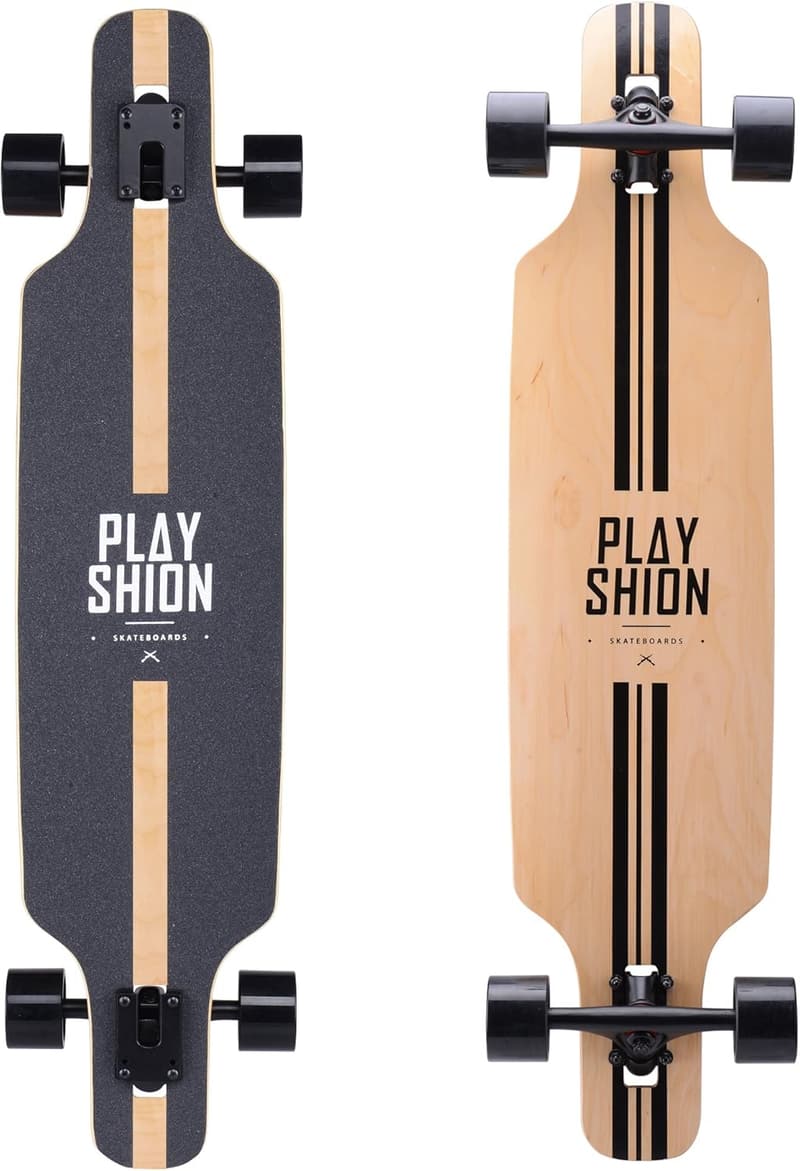 PLAYSHION 39 Zoll Longboard mit ABEC-9 Kugellagern
