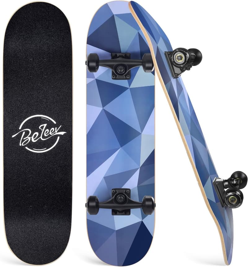 BELEEV Skateboard 31x8 Zoll für Anfänger – 7-lagiger Kanadischer Ahorn mit T-Tool