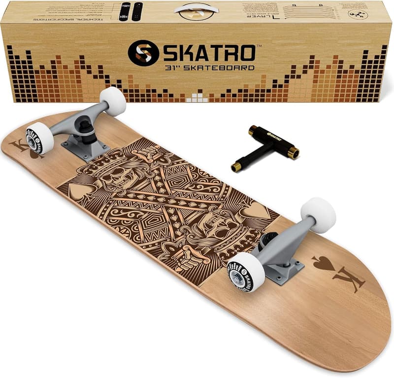 SKATRO Pro Skateboard 78,7 cm für Anfänger und Kinder