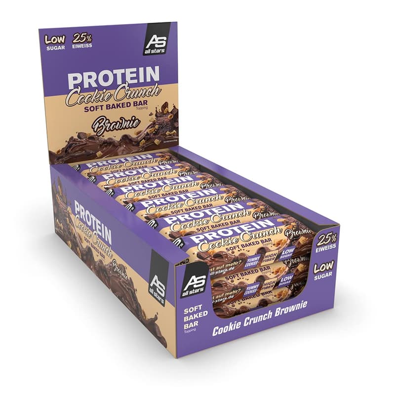 Protein-Riegel mit Keksen und Schokolade - 18 Stück, 25% Protein, zuckerarm
