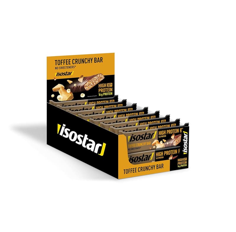 Isostar High Protein Riegel Toffee Crunch (16x55g) – eiweißreicher Snack