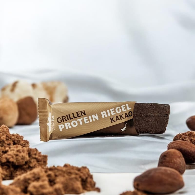 EntoSus - Proteinriegel mit Vitamin B12, 15x35g Kakao Snacks
