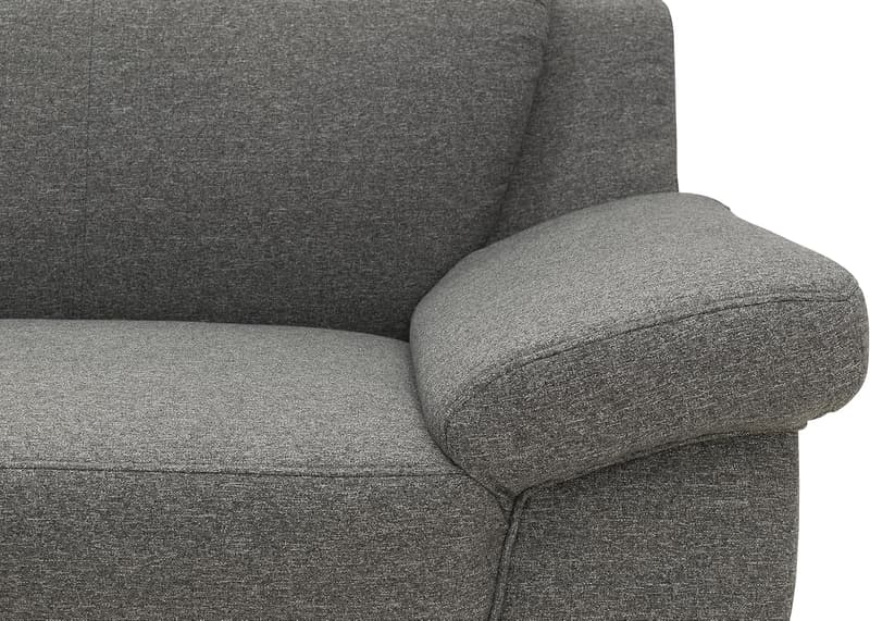 Klassisches L-Form Ecksofa Panama in Dunkelgrau, 254 x 186 cm
