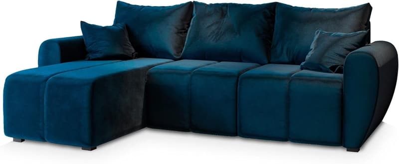 Ecksofa Madison mit Schlaffunktion und Bettkasten - Blau