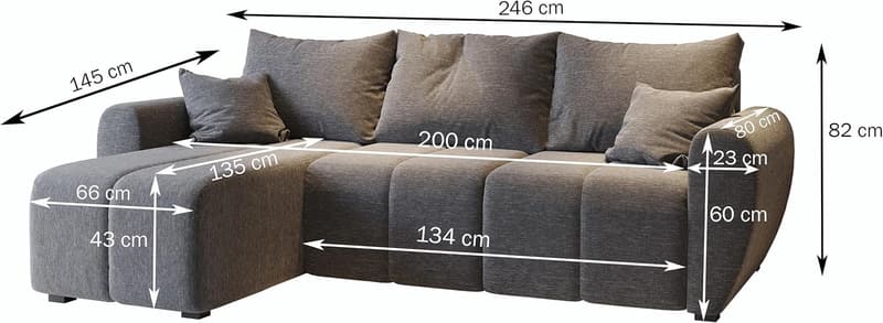 Ecksofa Madison mit Schlaffunktion und Bettkasten - Blau