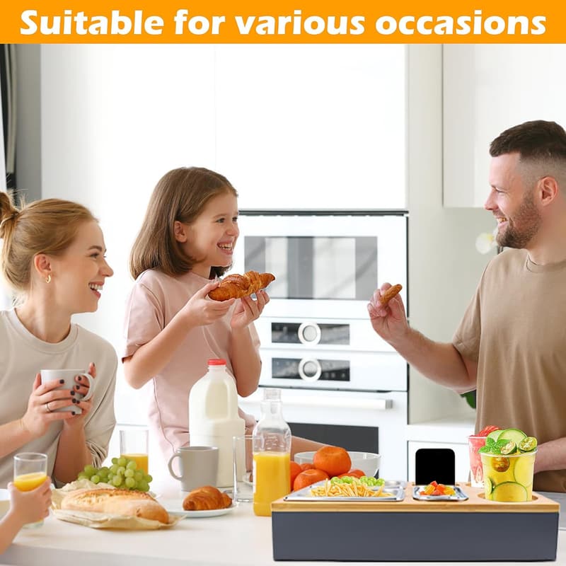 Snackbox für Couchbar mit abnehmbarem Deckel und Getränkehalter