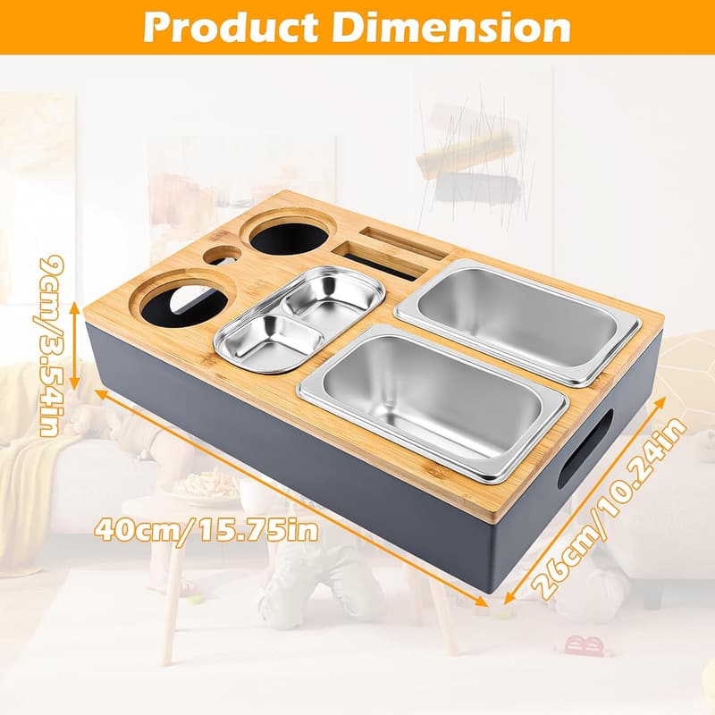 Snackbox für Couchbar mit abnehmbarem Deckel und Getränkehalter