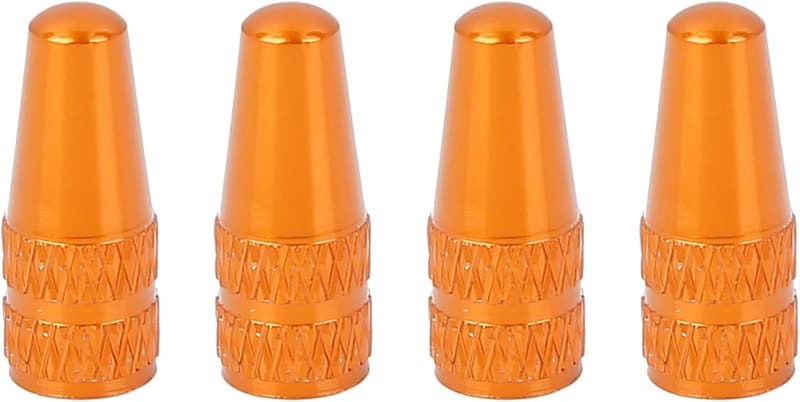 4 Stück orange Ventilvorbaukappen für Fahrräder