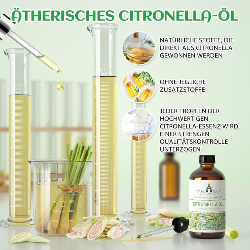 Reines Citronella-Öl 118ml für Haut, Haare und Diffusor