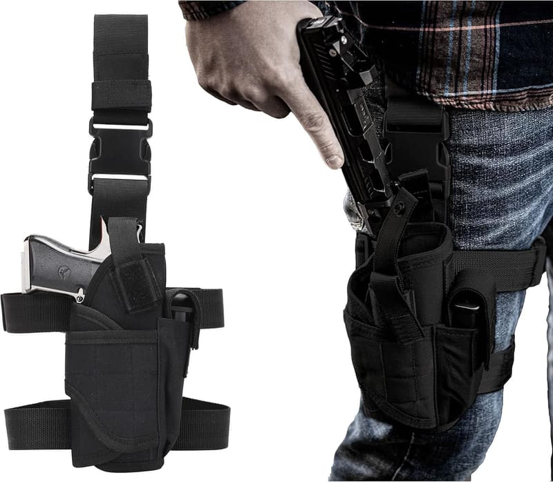 Oberschenkel-Pistolenholster für Männer und Frauen mit Magazintasche