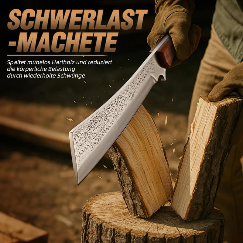 Outdoor Survival Messer – Hochkohlenstoffstahl Machete mit Holzgriff und Scheide