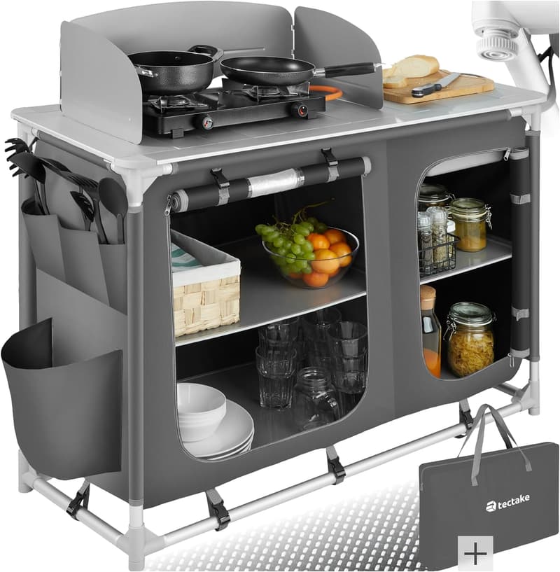 Faltbarer Campingschrank mit Arbeitsplatte für Outdoorküche