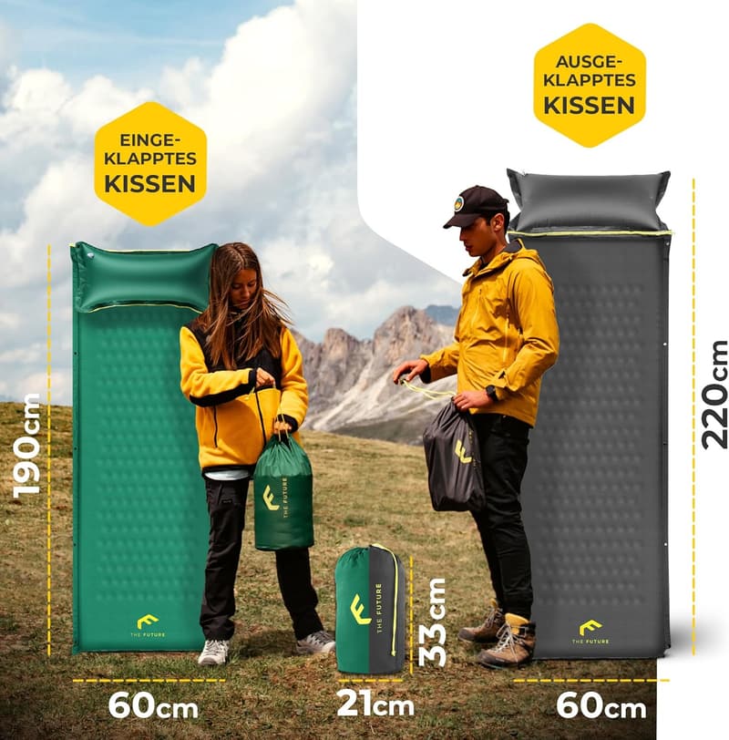 Air Bender Komfort-Isomatte selbstaufblasend für Outdoor-Camping, 5 cm dick