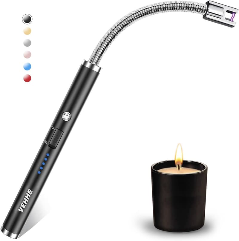 VEHHE Elektrisches USB Feuerzeug mit LED-Display für Küche und Grill