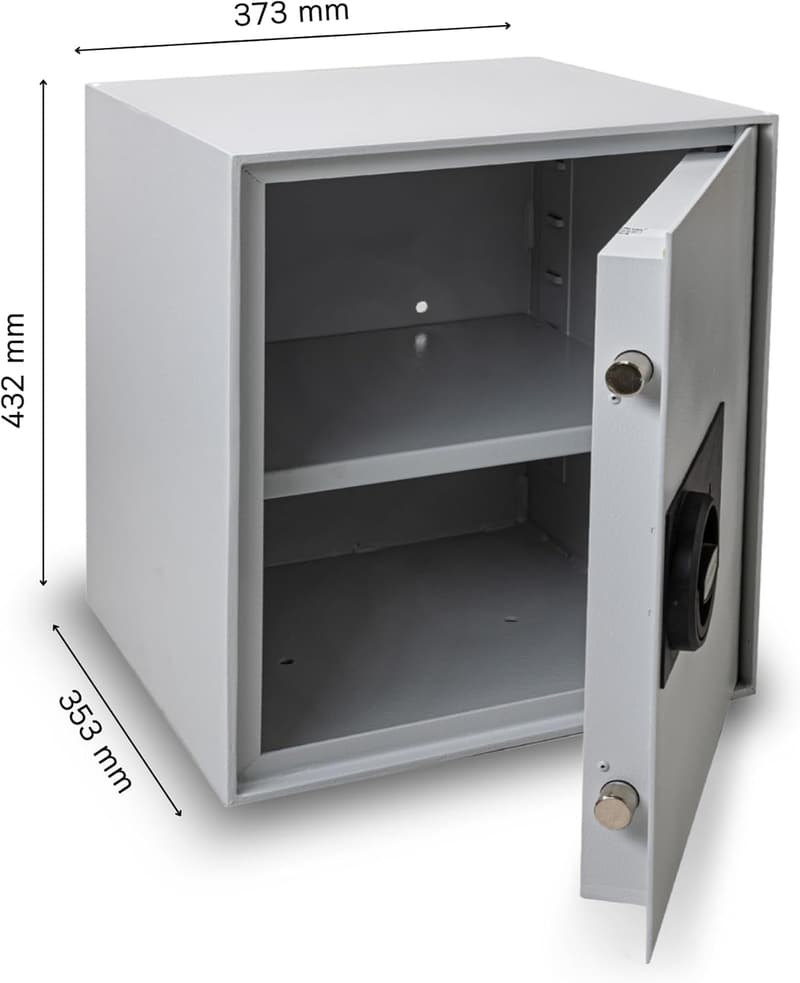 Konsmetall Kolibri 2.0 Möbeltresor S1, abschließbar, lichtgrau, 43,2 x 37,3 x 35,3 cm