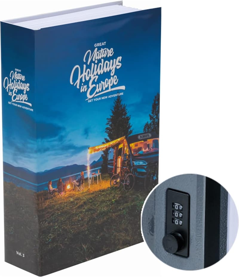ABUS Buchsafe mit Zahlenschloss – Versteck für Wertsachen, Blau