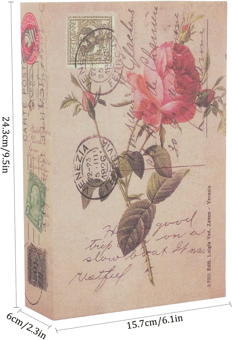 Buchsafe im Rosentagebuch-Stil mit Zahlenschloss, 24x15,5x5,5cm