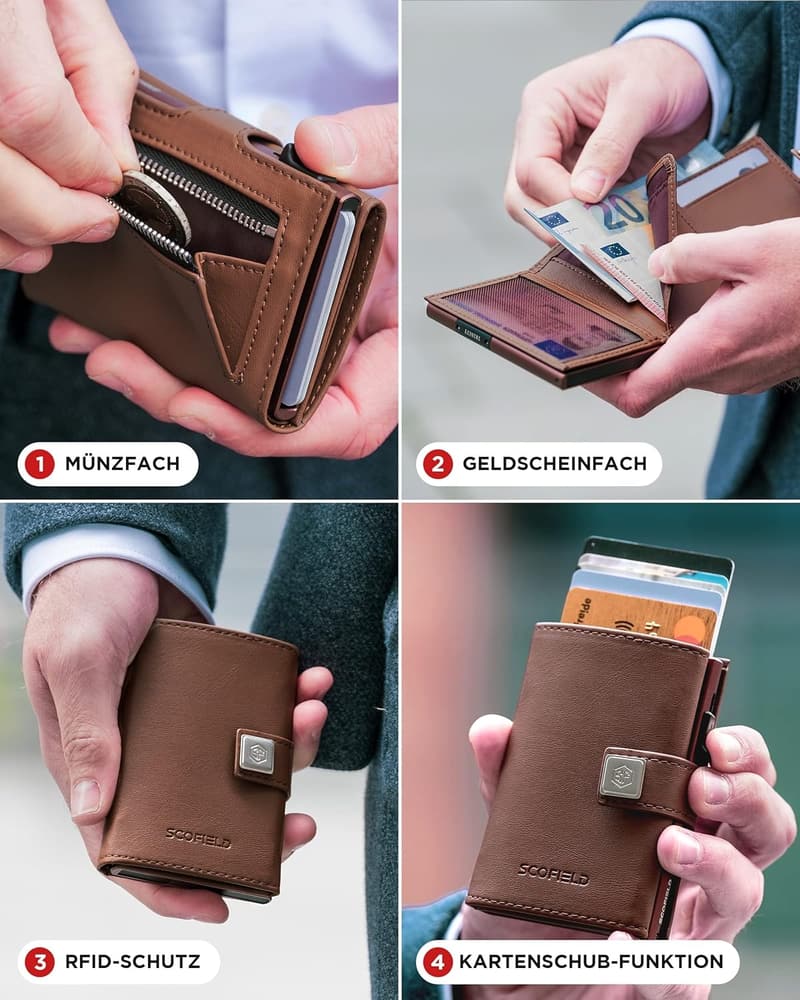 Trinity Premium Slim Wallet für Männer mit Münzfach und RFID-Schutz