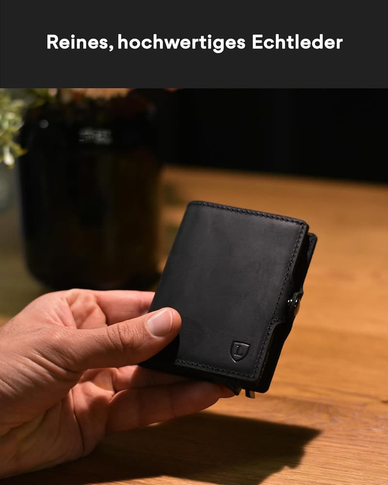 Premium Geldbörse aus Echtleder für Herren und Damen mit RFID-Schutz