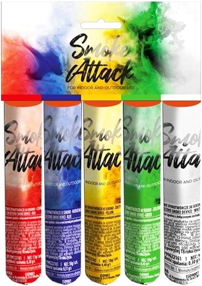 Vulkanrauchgenerator - 5 Stück, Smoke Color Mix, 35 Sek. Dauer