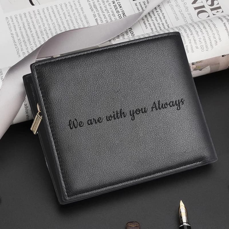 Personalisierte Lederbrieftasche für Herren – Graviertes Vatertagsgeschenk