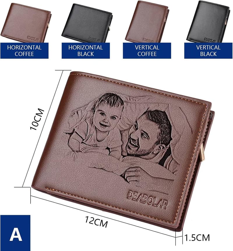 Personalisierte Lederbrieftasche für Herren – Graviertes Vatertagsgeschenk