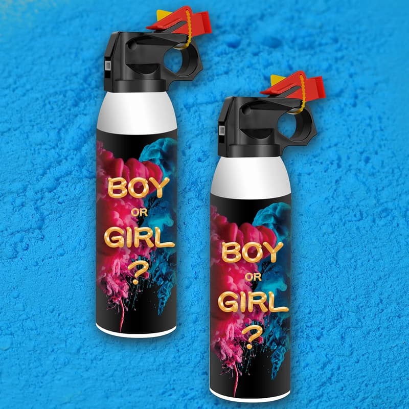 Gender Reveal Konfetti Kanone (2 Stück) - Biologisch abbaubare Rauchbombe