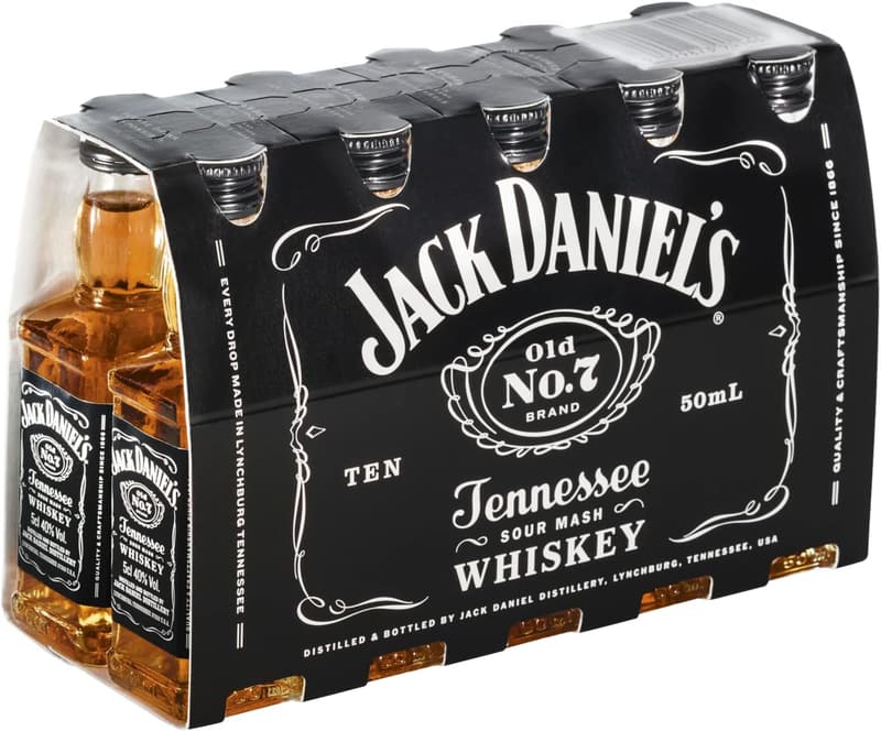 Jack Daniel's Old No. 7 Tennessee Whiskey - 10 x 50ml Flasche, 40% Vol.
