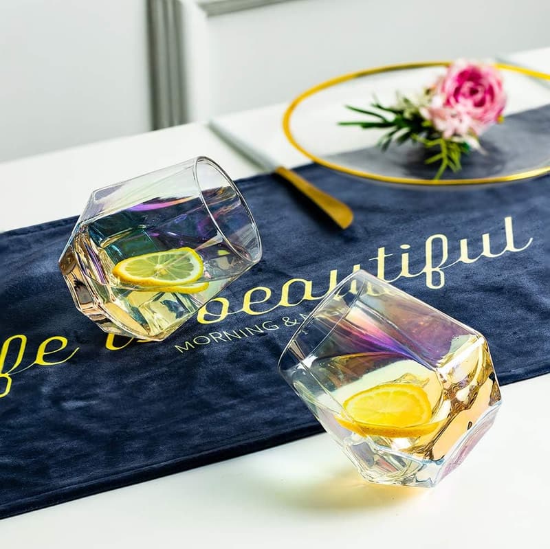 Gekippte Whiskygläser im 2er-Set, 300 ml, modernes Design für Männer und Frauen