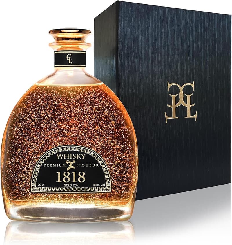 Premium 12 Jahre alter Malt Whisky mit 23K Blattgold – Geschenkset für Genießer 70 cl