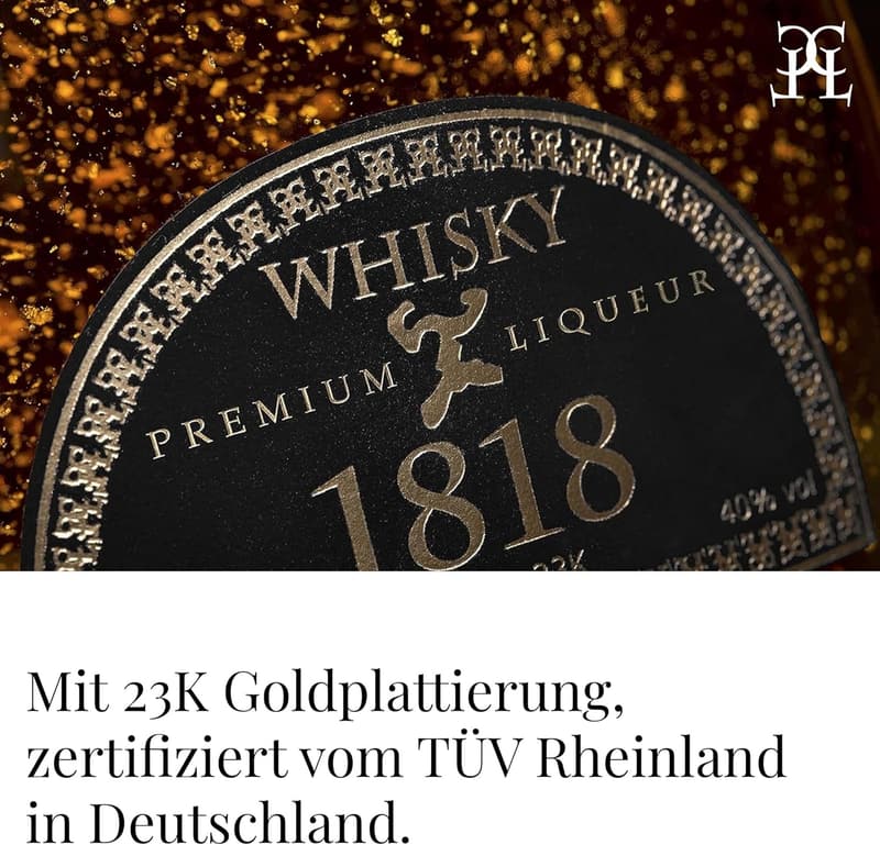 Premium 12 Jahre alter Malt Whisky mit 23K Blattgold – Geschenkset für Genießer 70 cl
