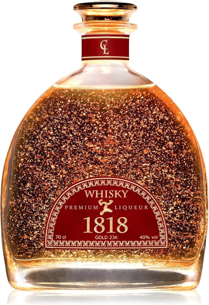 Premium Whisky 1818 mit 23K Blattgold - Vanille & Rauch - 70 cl