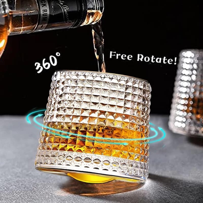 Handgeblasenes Kristall-Whiskyglas-Set, 3er für Männer, bleifrei, 160ml