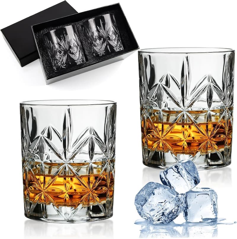 Whiskygläser Set (2er) mit Geschenkbox – 330ml für Männer