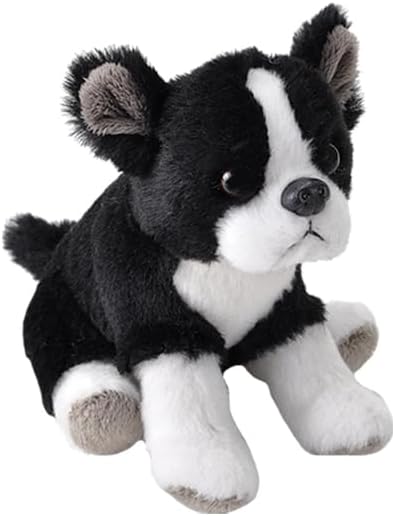 Umweltfreundlicher Boston Terrier Plüschtier, 12 cm, aus recycelten Materialien