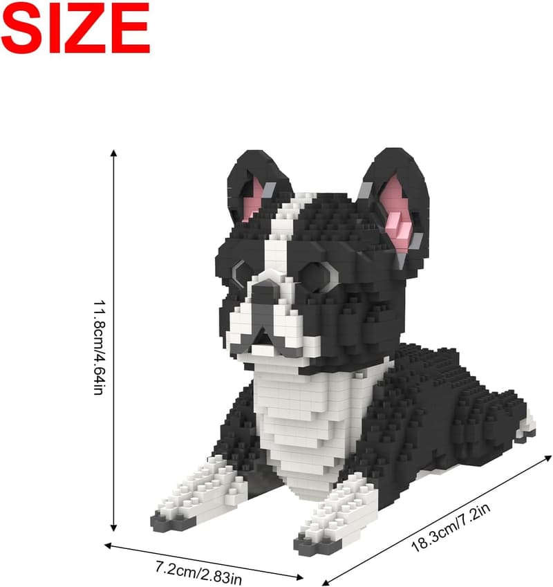 Mikro Bauklötze für Boston Terrier – 812 Teile Spielzeugsetz