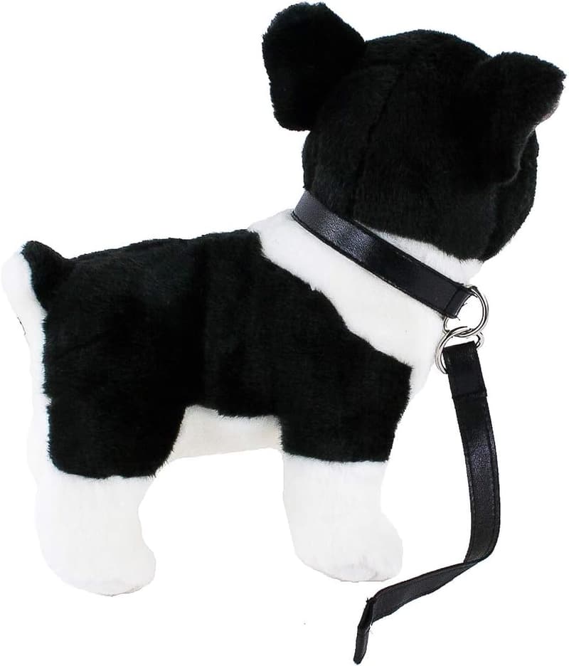 Kuscheltier Französische Bulldogge mit Halsband 25 cm schwarz/weiß