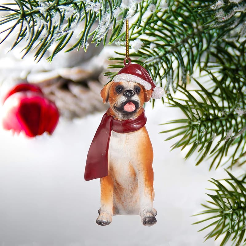 Boston Terrier Hundesculptur für den Urlaub – Vollfarbig