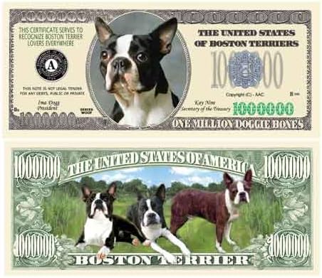Boston Terrier Million Dollar Bill - 5er Set für Boston Terrier Liebhaber