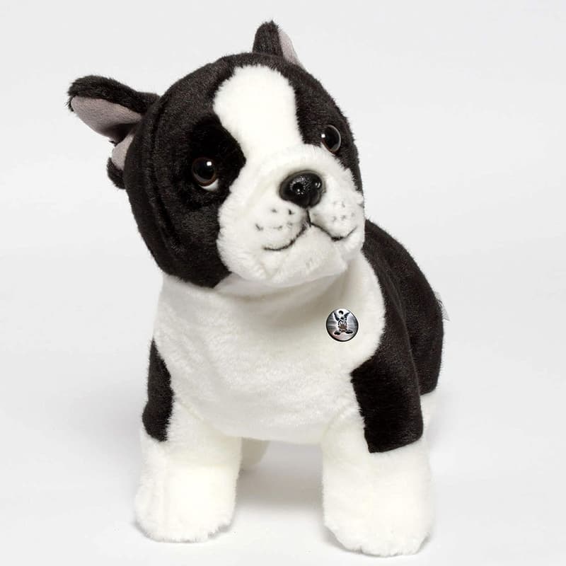 Stehendes Boston Terrier Plüschtier in Schwarz-Weiß