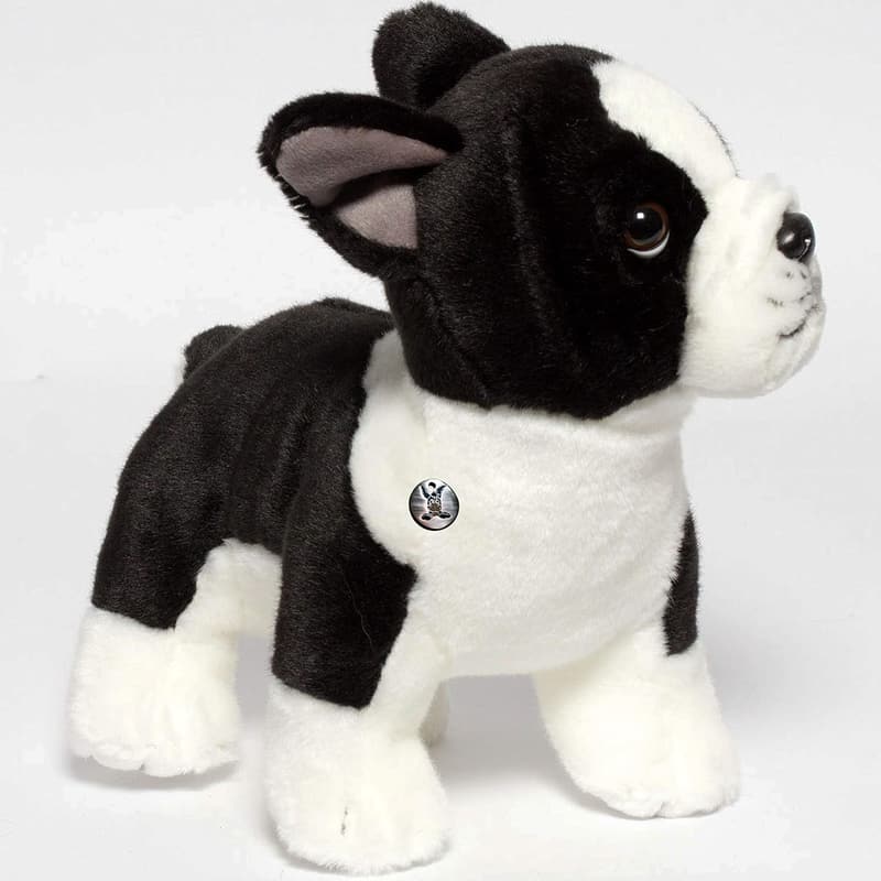 Stehendes Boston Terrier Plüschtier in Schwarz-Weiß